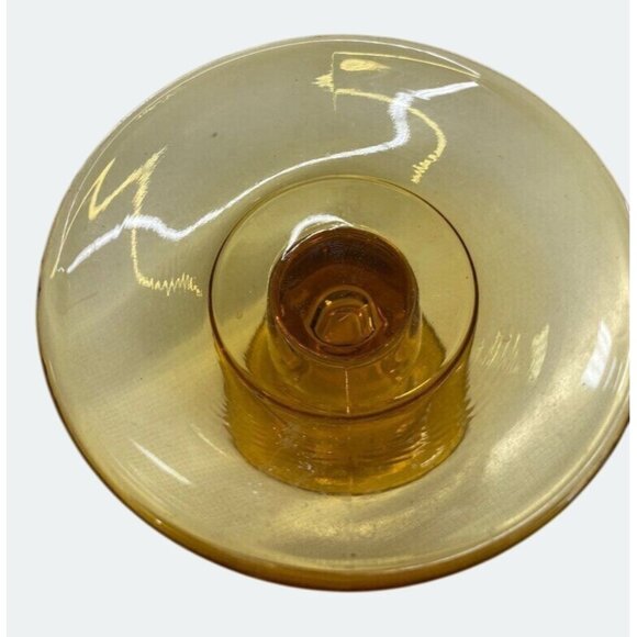 Amber Glass Candle Holder Vintage Style Home Decor - Picture 5 of 6